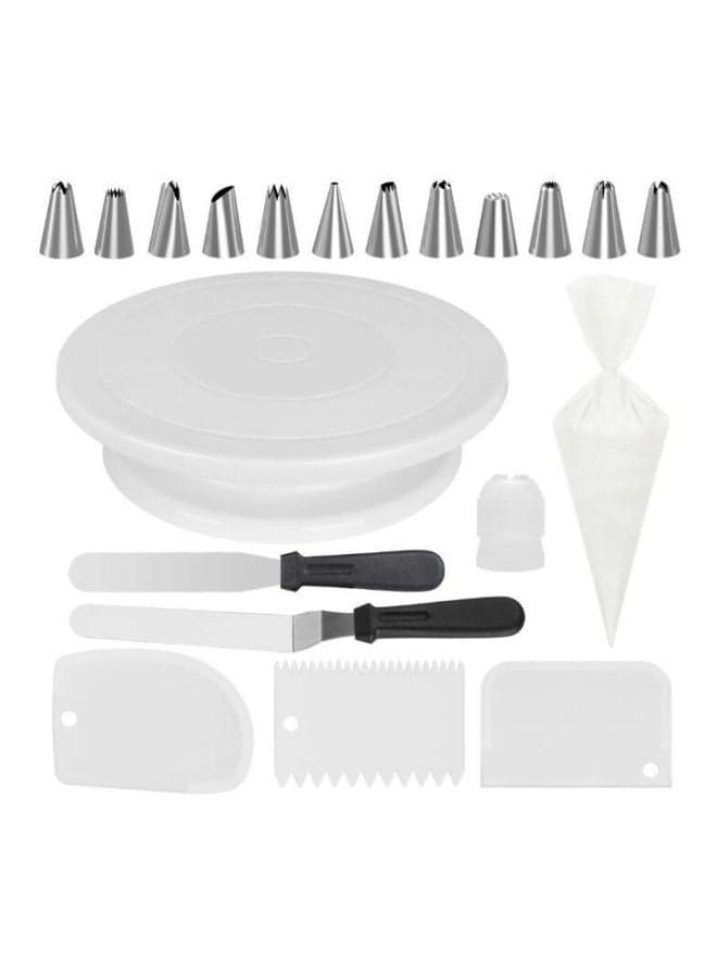 68-Piece Cake Decorating Set White/Silver