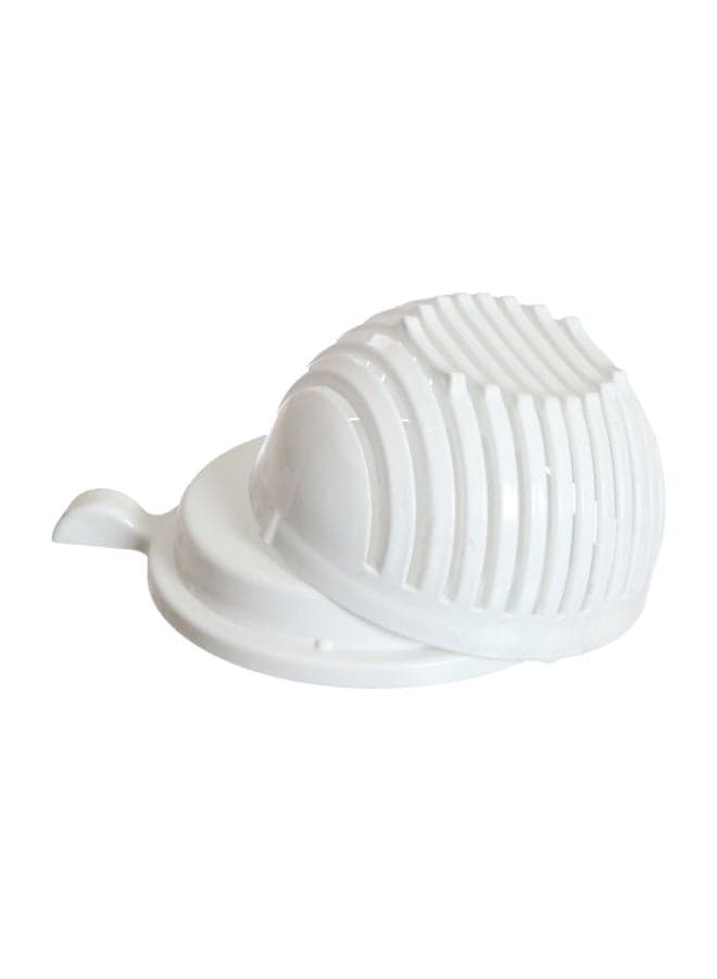 Plastic Salad Cutter Bowl White