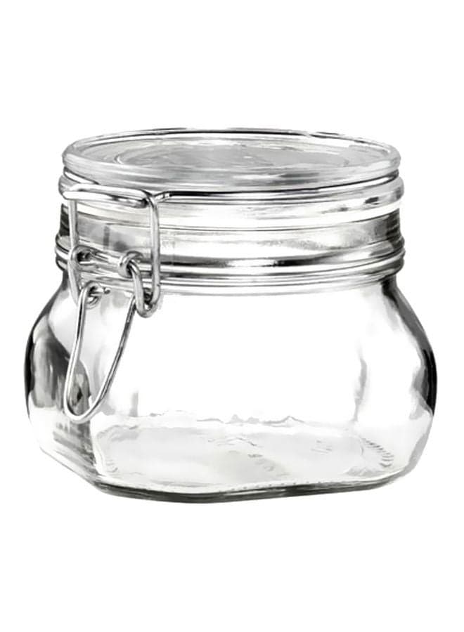 Glass Jar With Lock Lid Clear