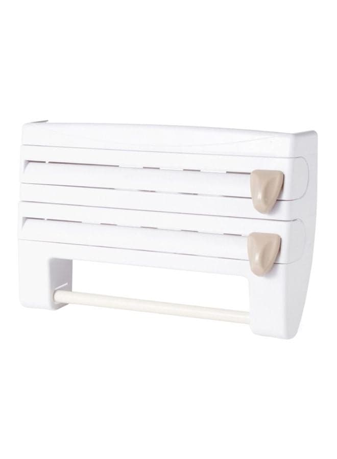 Wall Mounted Multi-Layered Rack White/Brown