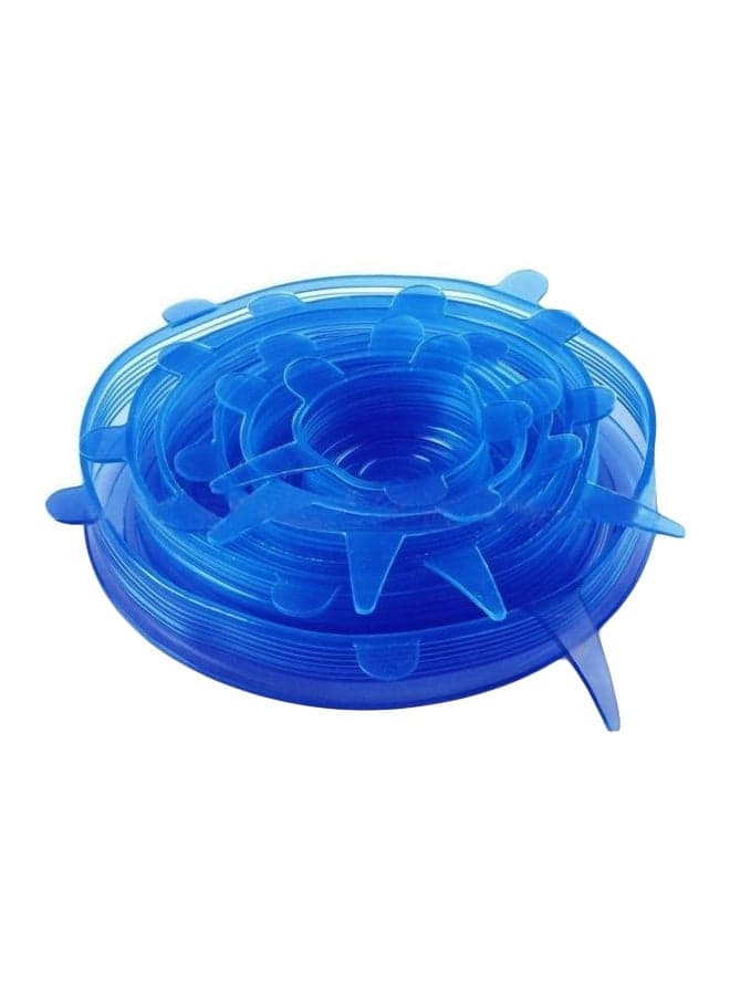 6-Piece Sillicone Stretch Food Storage Blue