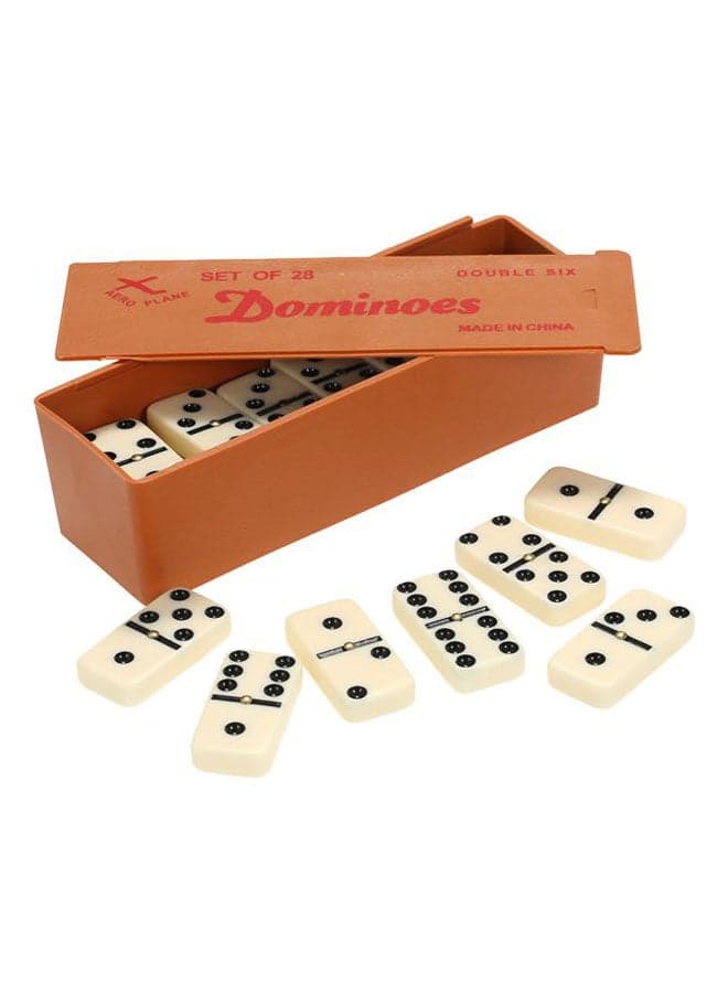 Portable Lightweight Double Six Dominoes Entertainment Recreational Travel Game Toy Set