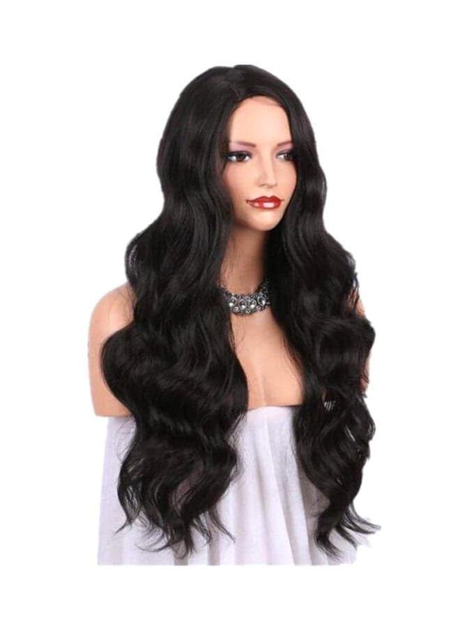 Long Curly And Wavy Hair Wig Black 24inch