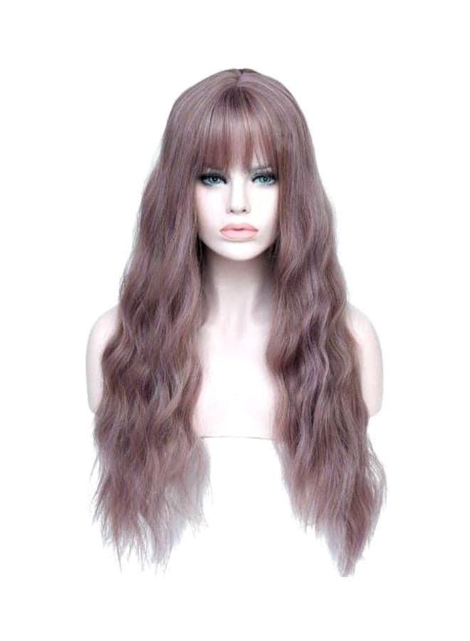 Long Curly Hair Extension Purple/Brown 70cm