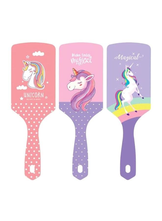 3-Piece Patterned Hair Brush Multicolour