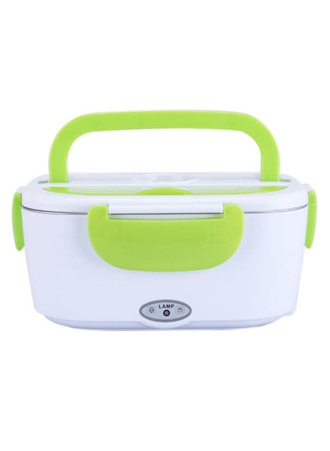 Portable Electric Heating Lunch Box With US Plug Green/White