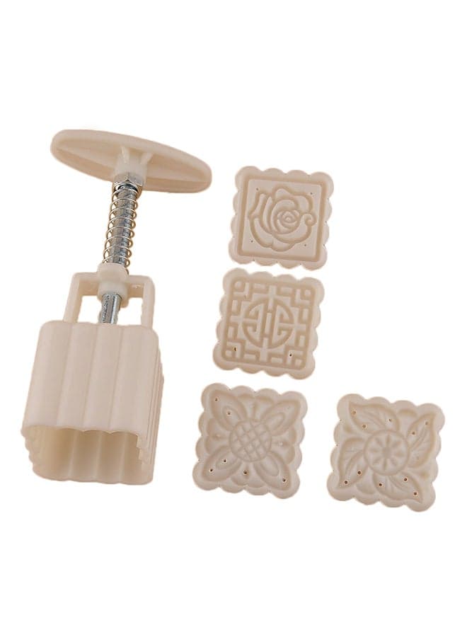 4-Stamps Moon Cake Decoration Mould Brown