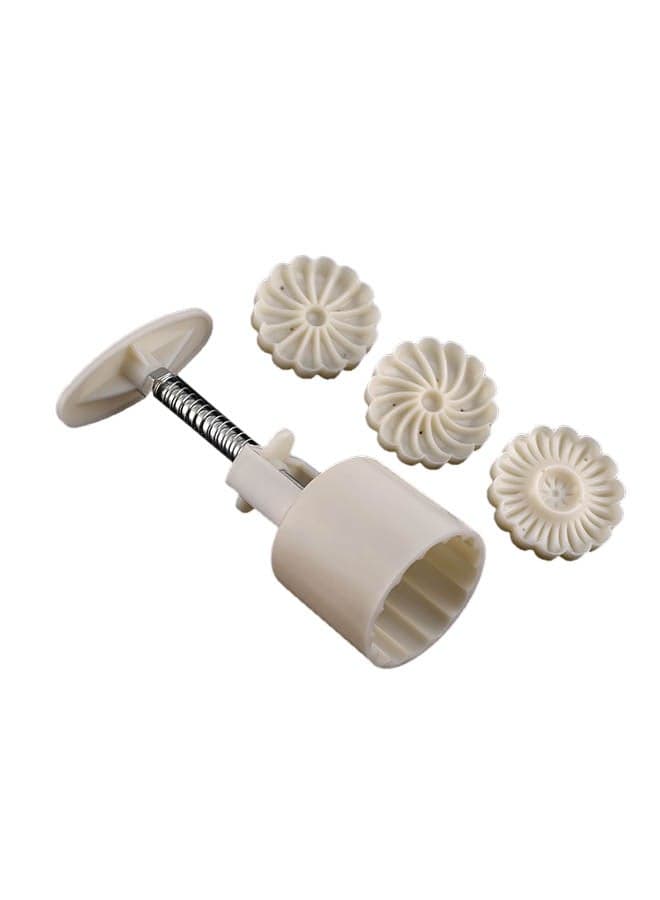 Round Shape Mooncake Cutter Mould White