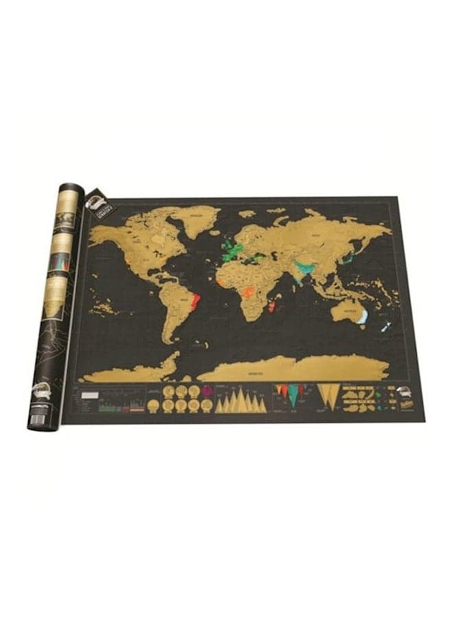 Personalized Scratch Off World Map Poster Black/Yellow