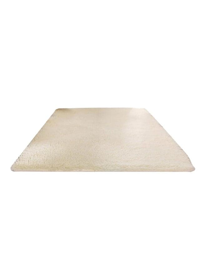 Rectangle Fluffy Carpet Beige 40 x 60cm