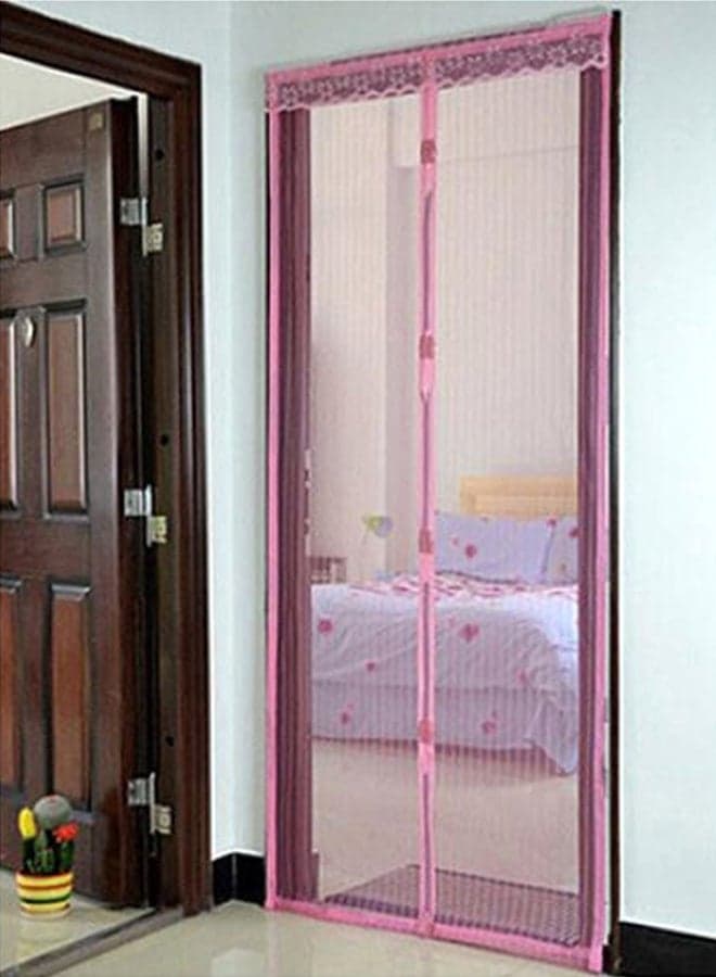 Printed Anti-Mosquito Door Curtain Pink 90x210cm