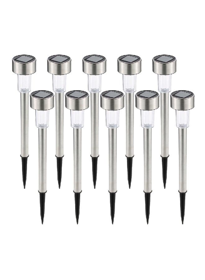 10-Piece LED Solar Outdoor Light White/Clear/Black 36.5x5.5cm