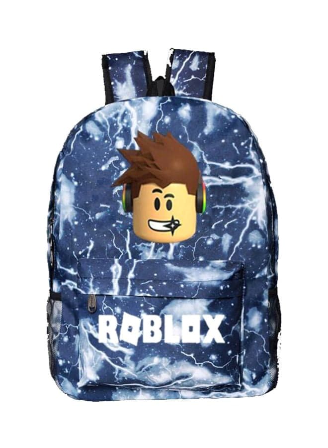 Cartoon Printed Backpack Blue/Brown/Beige