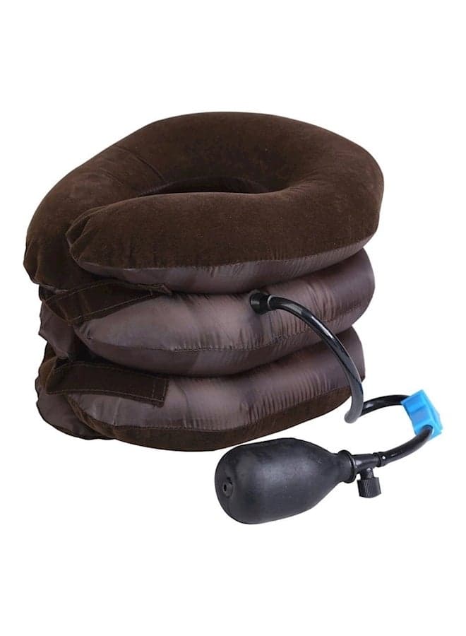 Cervical Neck Traction Inflatable Pillow Combination Brown One Size