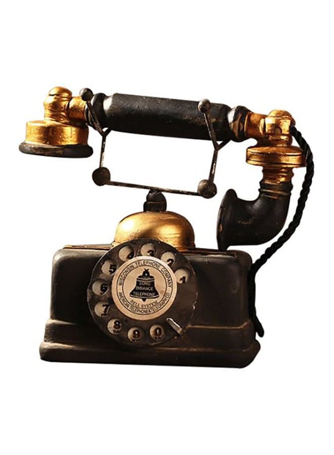 Retro Telephone Model Brown/Gold 19x10x16cm