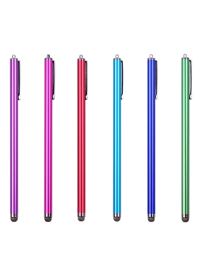 6-Piece Universal Stylus Pens For Touchscreens Cellphone Tablet Multicolour