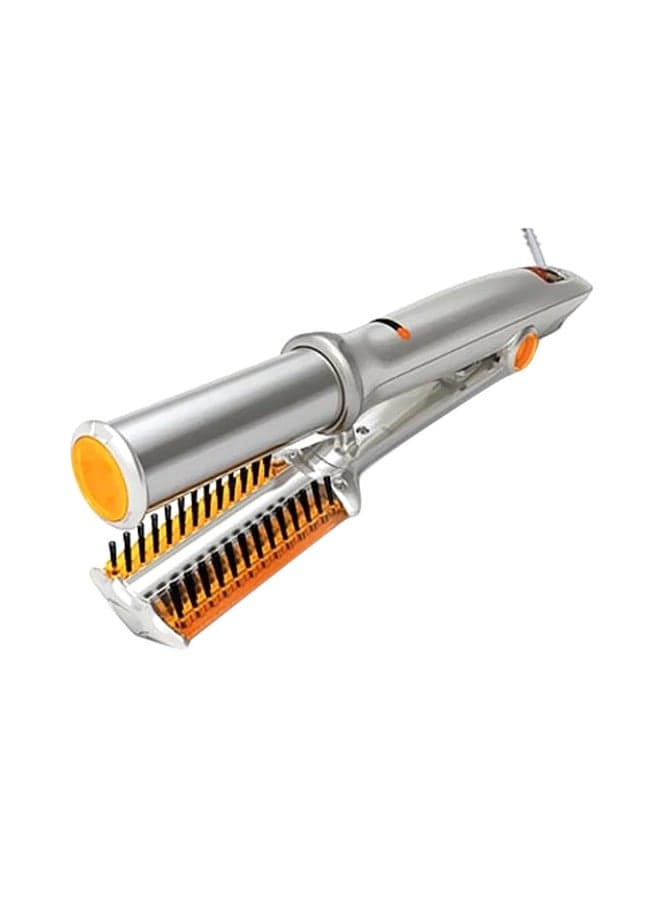 Portable Straight Hair Straightener Comb Silver/Orange/Black 29*3cm