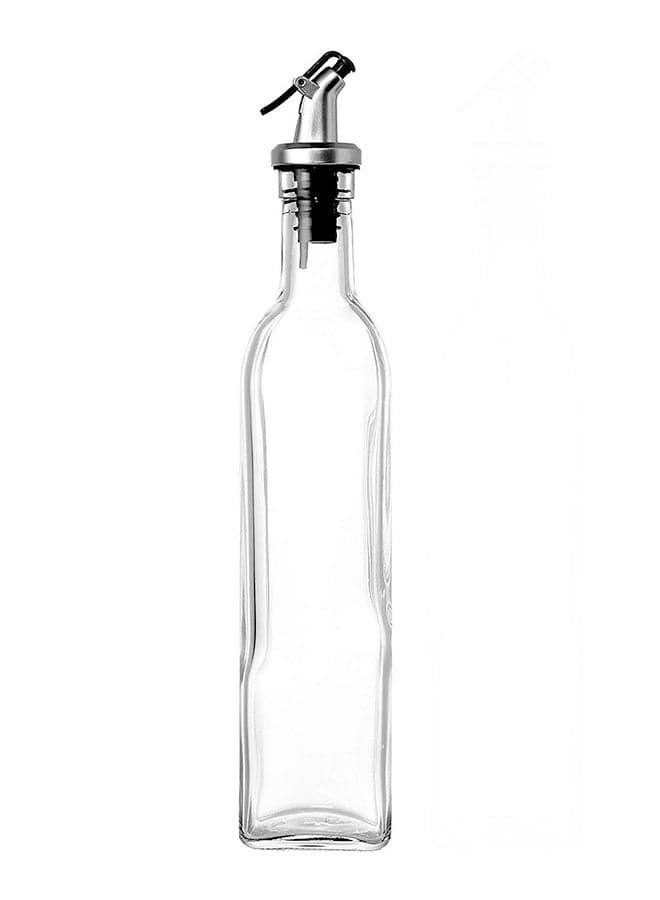 Glass Cruet Bottle With Lever Release Pourers Olive Oil Vinegar Dispenser Clear 12inch