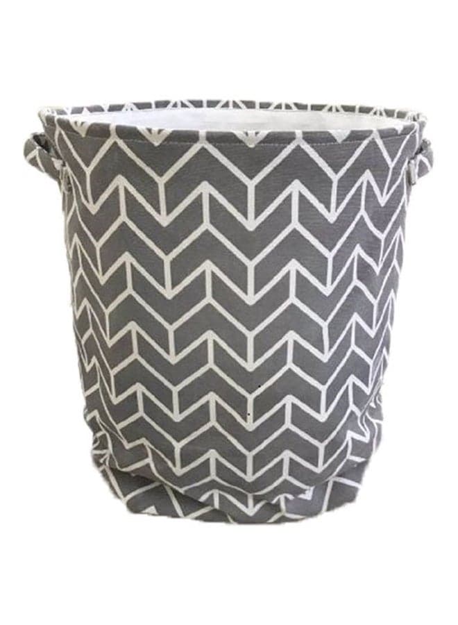 Folding Laundry Basket For Cloth Grey/White 40x40x45centimeter