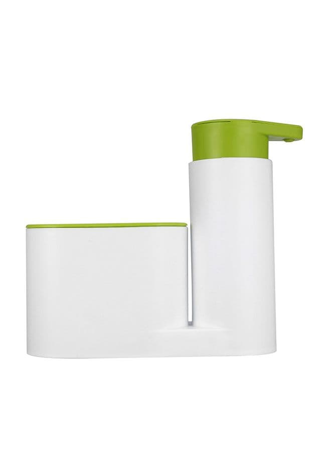 Hand Washing Liquid Soap Dispenser With Container White/Green