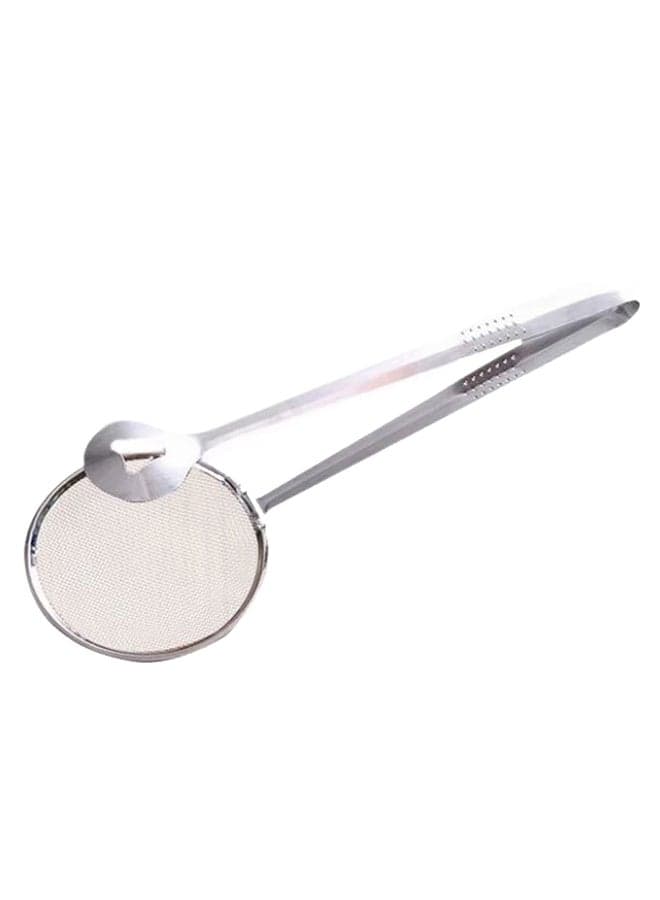 Ladles Strainers Filter Oil Mesh Clip Silver 28cm