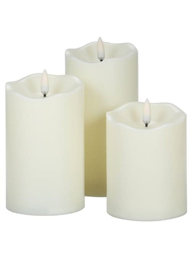 3-Piece Flameless LED Candle Set With Remote Control White