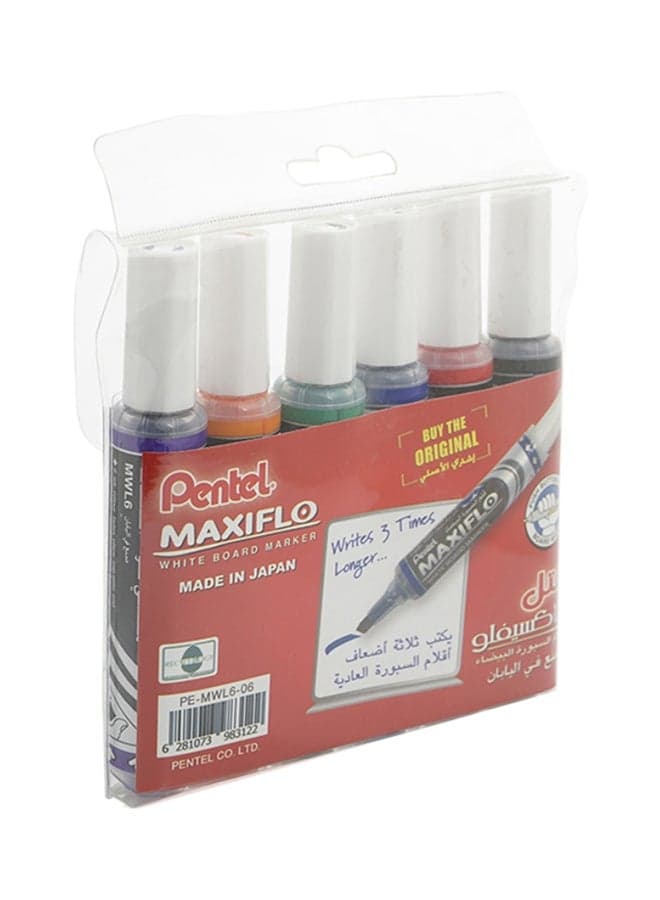 6-Piece MaxiFlo Marker Set Blue/Orange/Green