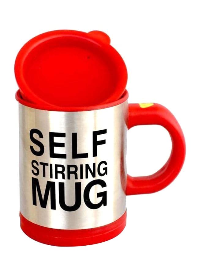 Self Stirring Mug Silver/Red