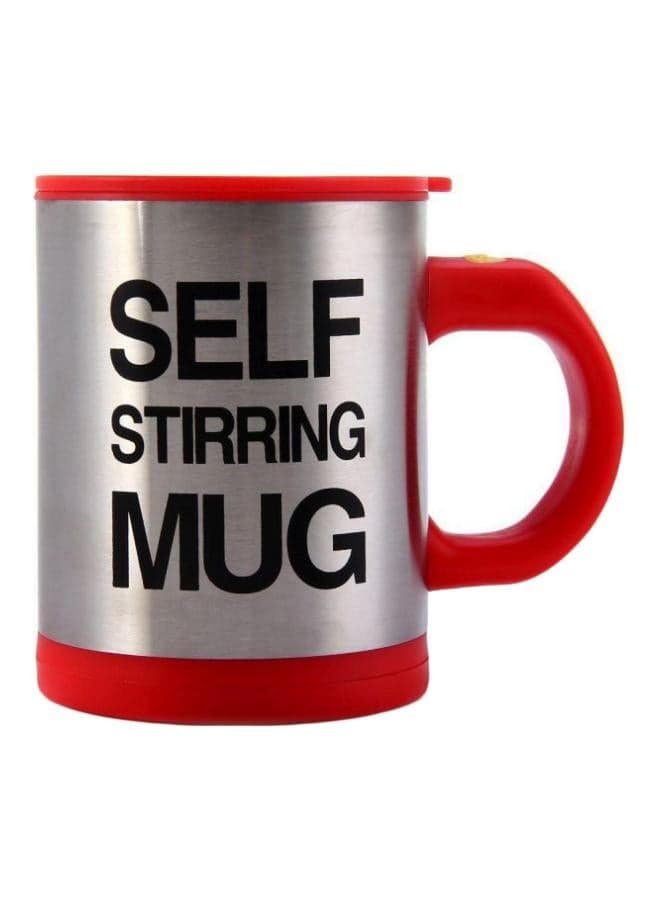 Self Stirring Mug Silver/Red