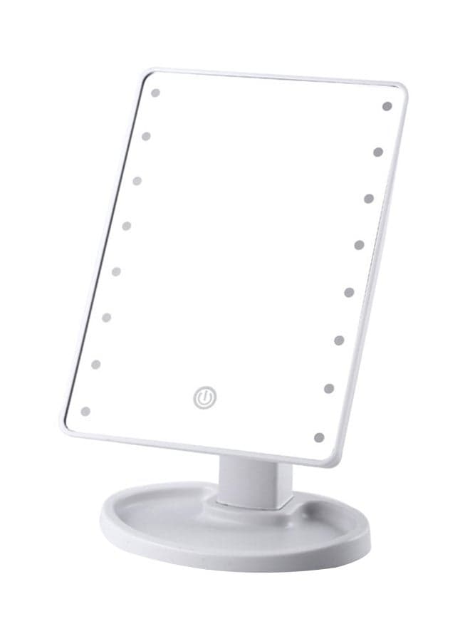 16 LED Light Square Multi-Function Makeup Mirror White