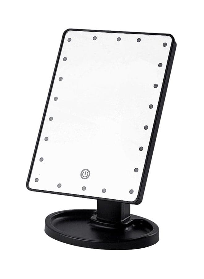 22 LED Square Multi-Function Makeup Mirror Black