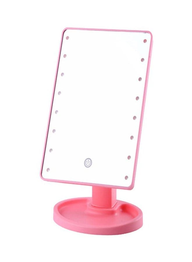 16 LED Square Multi-Function Makeup Mirror Pink