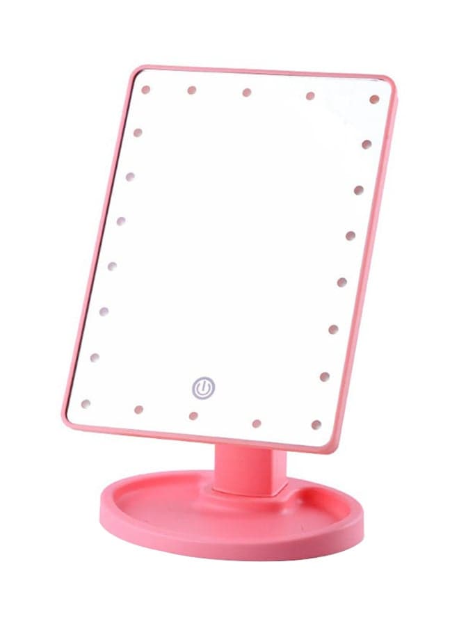 22 LED Square Multi-Function Makeup Mirror Pink