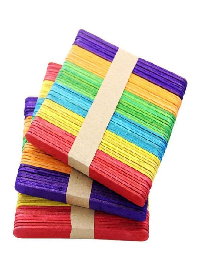 50-Piece DIY Wood Popsicle Stick Red/Yellow/Blue