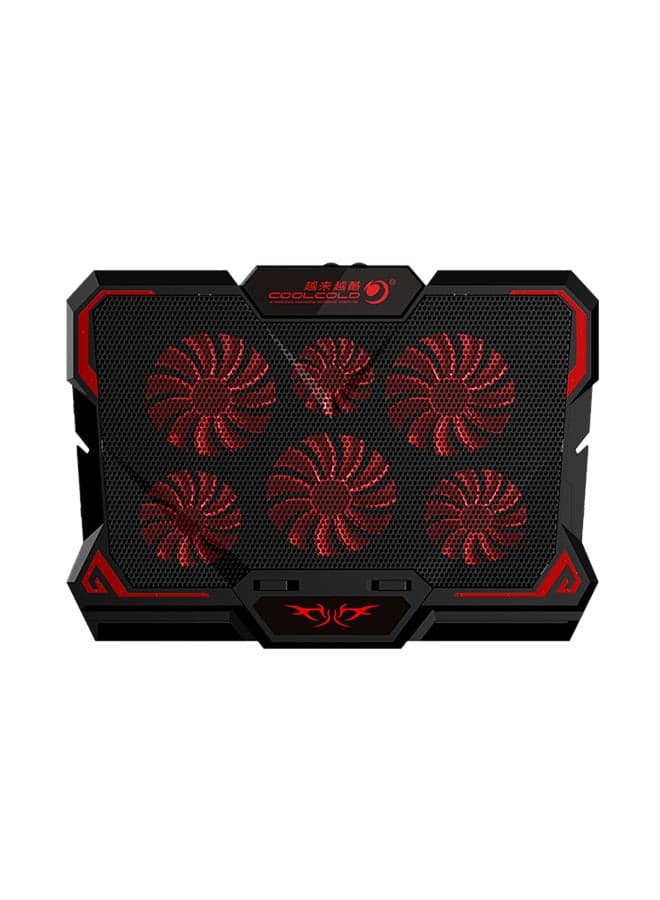 Laptop Cooling Fan With USB Cable and Adjustable Height Red