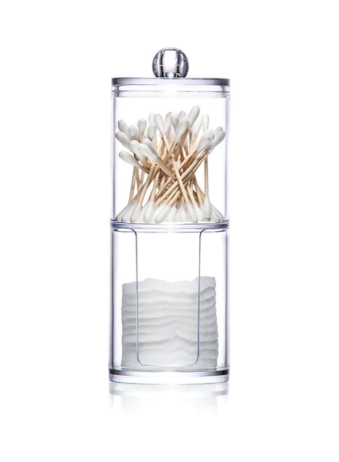 Two Layer Cotton Pad Organizer Clear 23 × 8 × 8cm