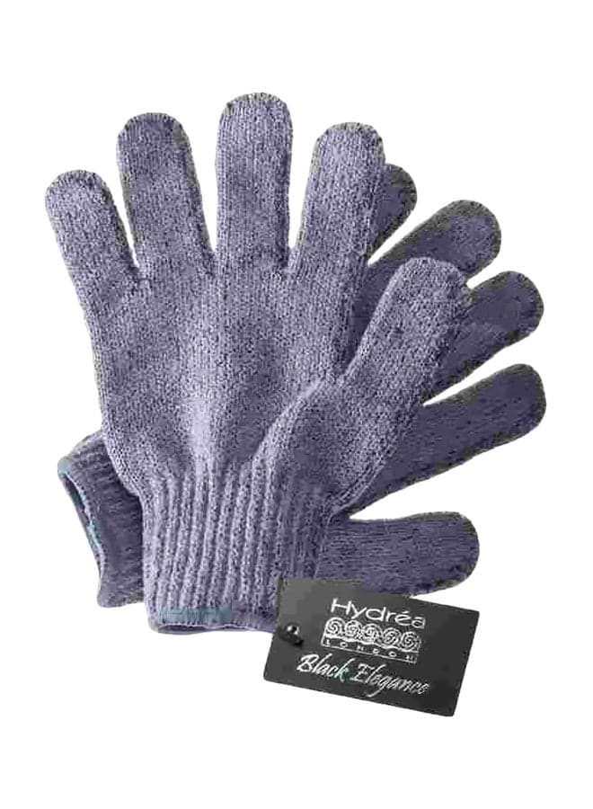Bamboo Carbonised Exfoliating Shower Gloves Purple