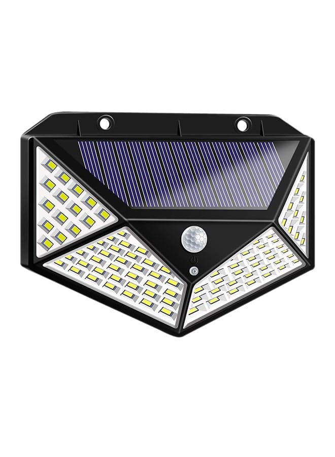 100 LED Solar Security Outdoor Light Black/White 14.3x5.3x10.2centimeter