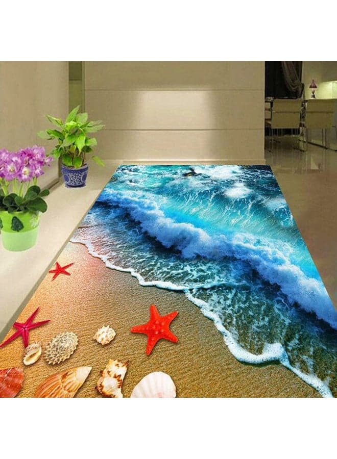 3D Flower Carpet Hallway Living Room Ocean Rugs Multicolour 50 X 80cm