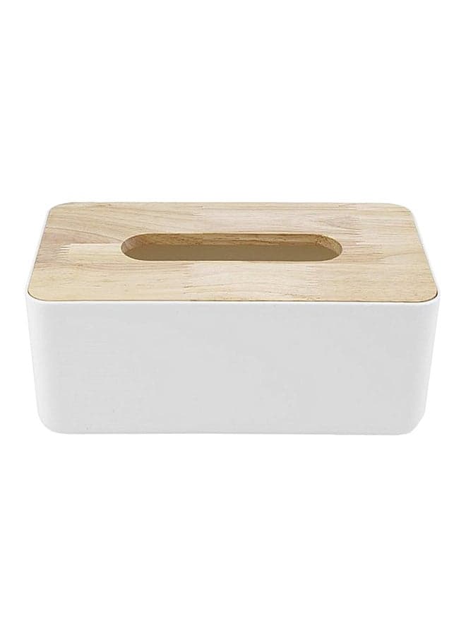 Tissue Paper Box White/Wooden 230x130x100mm