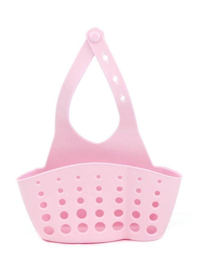 Adjustable Snap Sink Sponge Storage Rack Pink 19 x 13cm