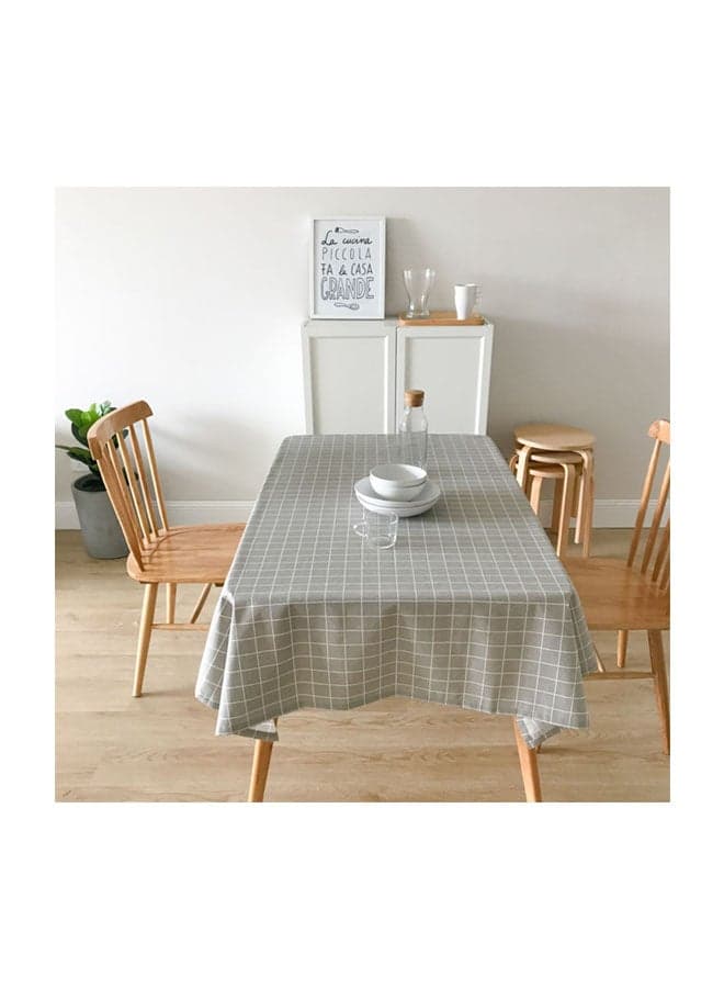 Checkered Pattern Table Cover Grey/White 35x2x25cm