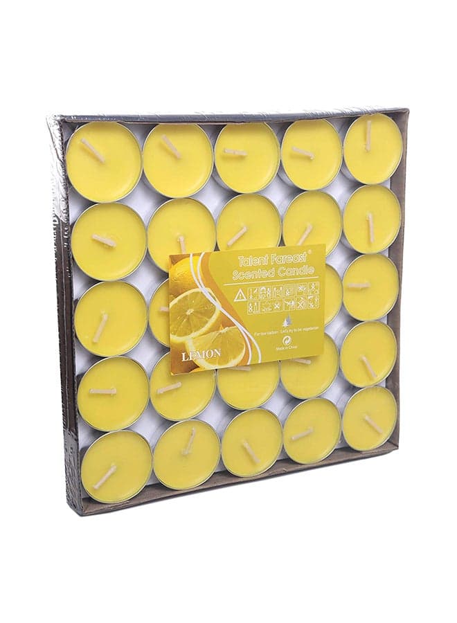 50-Piece Tea Light Scented Candle Set Yellow 7x7inch
