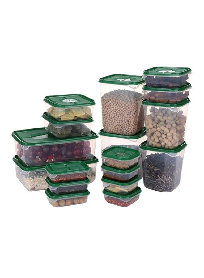 17-Piece Microwave Sealed Food Storage Box Set Green