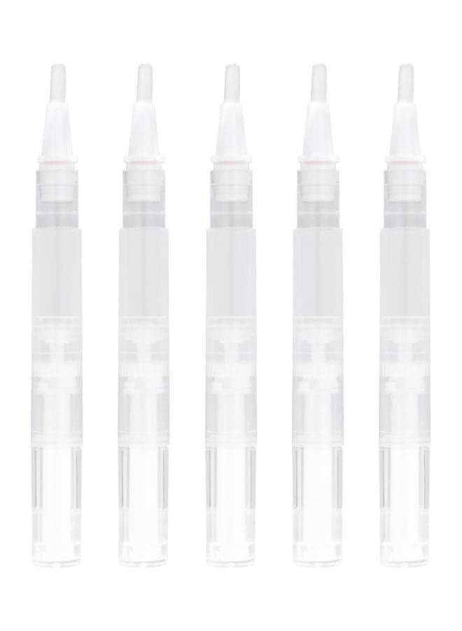 5-Piece Empty Transparent Makeup Twist Pen Tube White