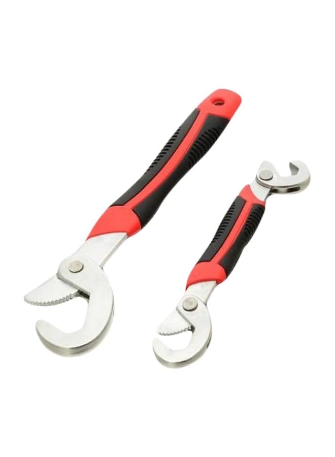 2-Piece Multifunctional Wrench Set Black/Silver/Red