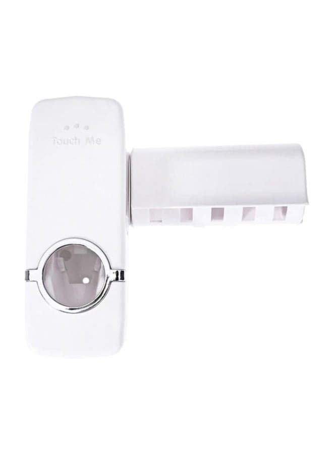 Toothpaste Dispenser With Toothbrush Holder Set White 19 x13x7cm