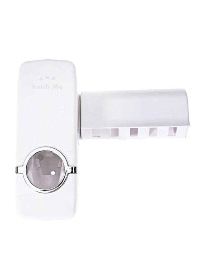 Toothpaste Dispenser With Toothbrush Holder Set White 1.2cm