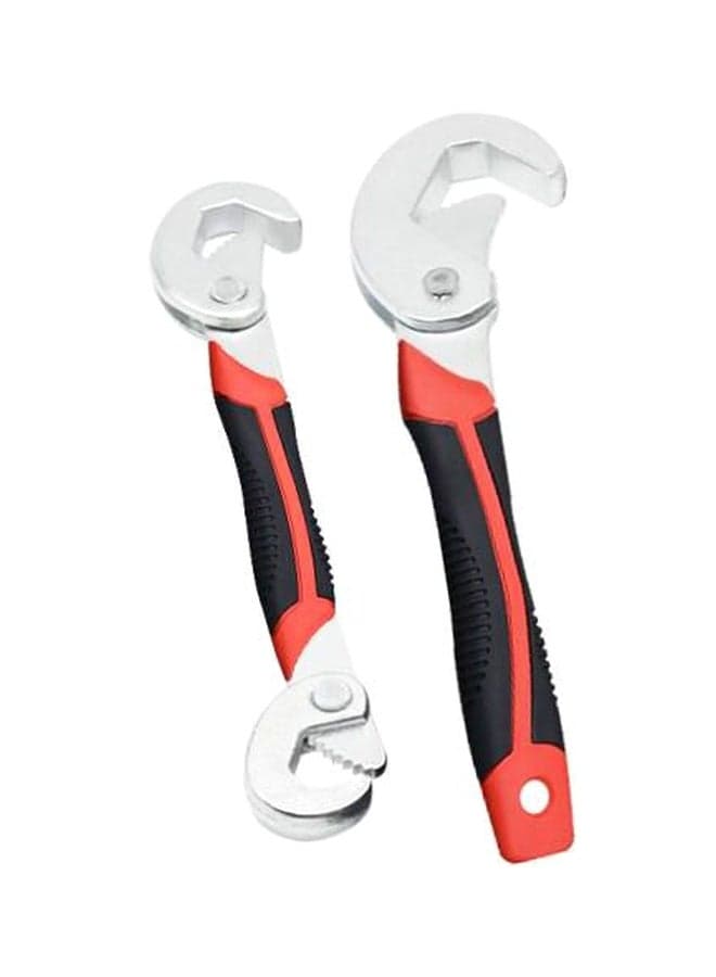 2-Piece Multifunctional Wrench Set Black/Silver/Red