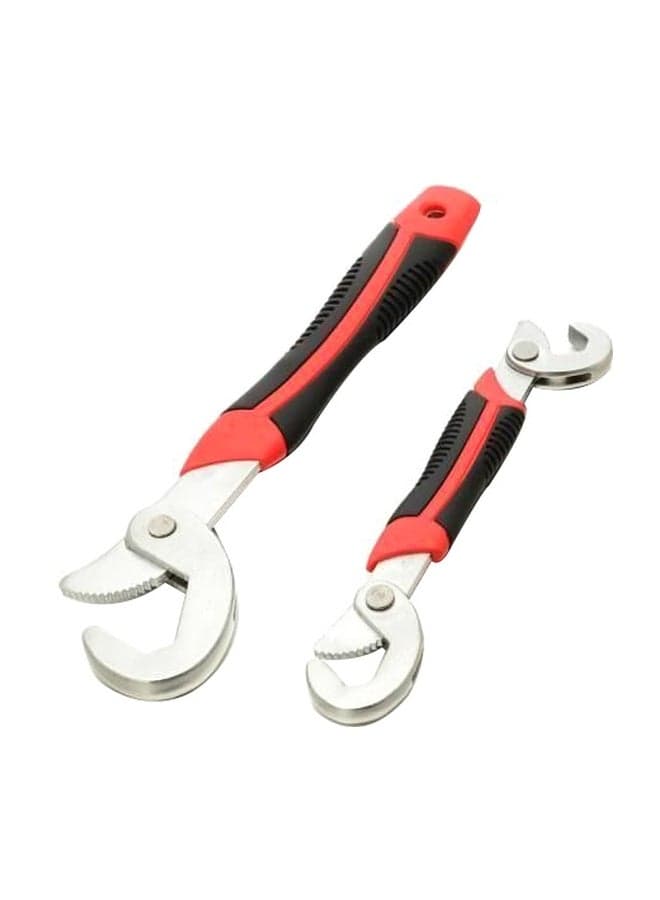 2-Piece Multifunctional Wrench Set Black/Silver/Red